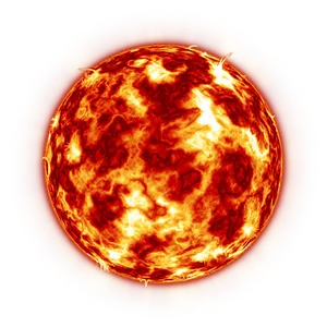 Fiery Sun Close Up PNG