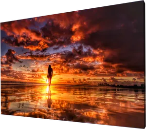 Fiery_ Sunset_ Reflections PNG Image