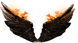 Fiery Wings Artwork PNG Image