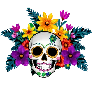 Fiesta Skulls And Flowers Png Qbc PNG Image