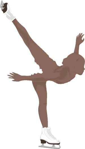 Figure Skater In Arabesque Pose PNG Image