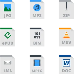 File Format Icons Grid PNG Image