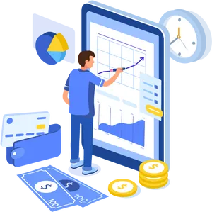 Financial Analysis Illustration PNG Image