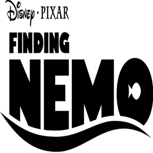 Finding Nemo Logo Black Background PNG Image