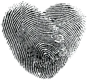 Fingerprint Heart Pattern PNG Image