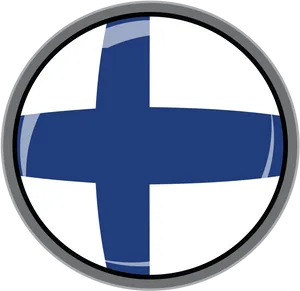 Finnish_ Flag_ Button PNG Image