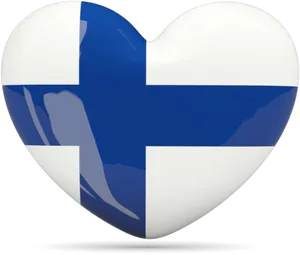 Finnish Flag Heart Shaped Icon PNG Image