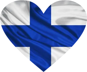 Finnish Flag Heart Shaped PNG Image