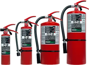 Fire Extinguishers Variety Sizes PNG Image