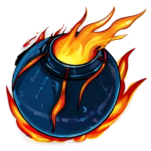 Fireball Cartoon Art Png Qtf PNG Image