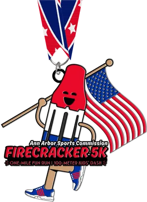 Firecracker5 K Medal Illustration PNG Image