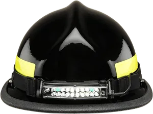 Firefighter Helmetwith Visorand Flashlight PNG Image