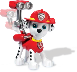 Firefighter Pup Toy Figure PNG Image