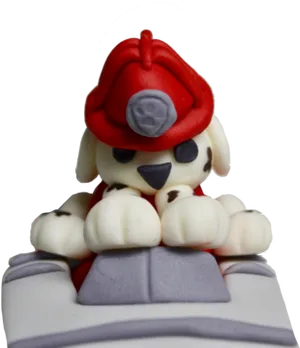 Firefighter Puppy Cake Topper PNG Image