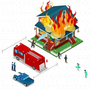 Firefighting_ Effort_ Illustration PNG Image