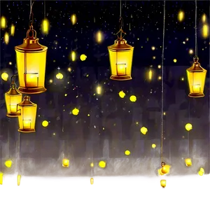 Fireflies And Lanterns Png 06122024 PNG Image