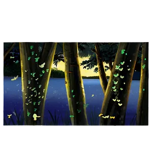 Fireflies By The Lake Png 54 PNG Image