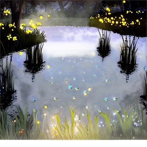 Fireflies By The Lake Png Lei PNG Image