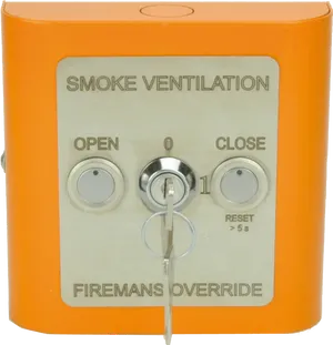 Fireman's Smoke Ventilation Override Switch PNG Image