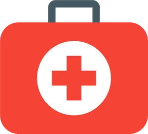 First Aid Kit Icon_ Red Background PNG Image