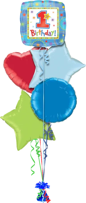 First Birthday Balloon Bouquet PNG Image