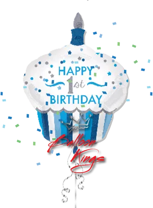 First Birthday Cupcake Balloon PNG Image