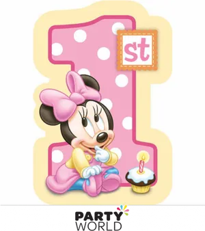 First Birthday Minnie Mouse PNG Image