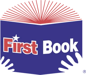 First Book Logowith Open Bookand Hands PNG Image