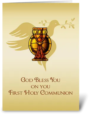 First Holy Communion Greeting Card PNG Image