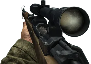 First Person Sniper Rifle View PNG Image