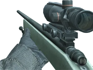 First Person Sniper Rifle View PNG Image