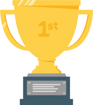 First Place Gold Trophy PNG Image