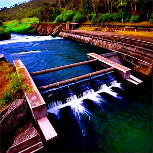 Fish Ladder At River Dam Png Vub PNG Image