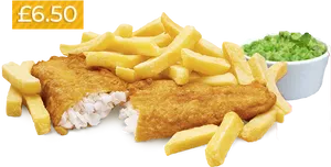 Fishand Chipswith Peas Price Tag PNG Image