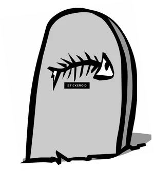 Fishbone Tombstone Graphic PNG Image