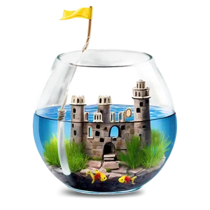 Fishbowl With Castle Png Hjm73 PNG Image