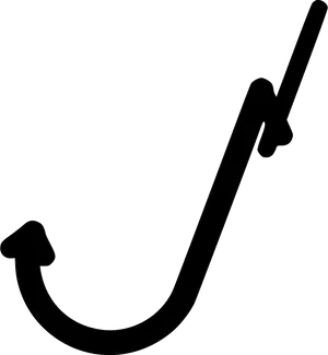 Fishing Hook Silhouette PNG Image