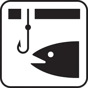 Fishing Hookand Fish Icon PNG Image