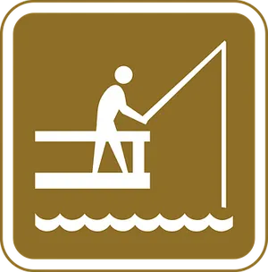 Fishing Pictogram Brown Background PNG Image