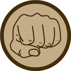 Fist Icon Circle Background PNG Image