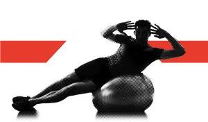 Fitness Ball Workout Silhouette PNG Image