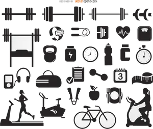 Fitness Icons Collection PNG Image