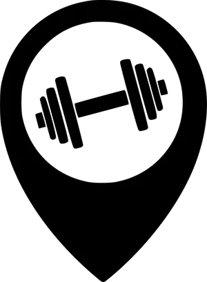 Fitness Location Dumbbell Icon PNG Image