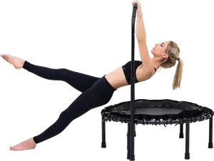 Fitness Trampoline Workout Pose PNG Image