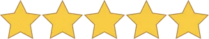 Five Gold Stars Rating PNG Image