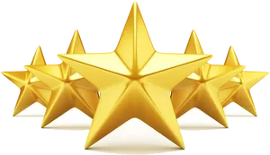 Five Gold Stars Rating PNG Image