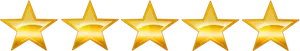 Five Gold Stars Rating PNG Image