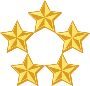 Five Golden Stars Circle PNG Image