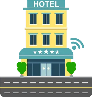 Five Star Hotel Facade Illustration PNG Image