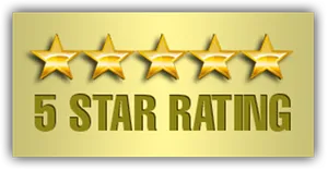 Five Star Rating Golden Graphic PNG Image